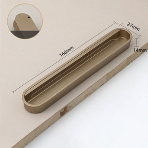 Vente directe d'usine de poignées minimalistes en alliage d'aluminium intégrées pour armoires, commodes, tables de chevet et poignées modernes - Product Image 2