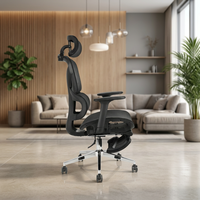 Chaise de bureau pivotante ergonomique moderne en maille respirante avec support dorsal, cadre en plastique, base en nylon, réglable pour bureau, maison et salle de sport