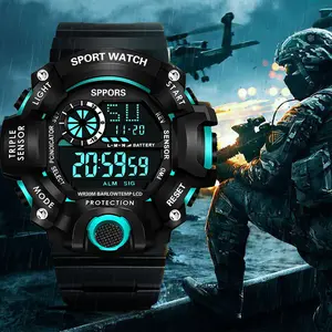 Outdoor Sport uhr Herren Wecker 3Bar Wasserdichte Masculino Uhren LED Display Digitaluhr Reloj