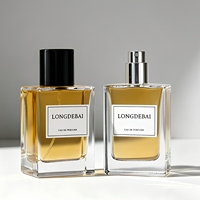 Elegantes Frascos de Perfume de Vidrio Personalizados para Hombre, 30ml 50ml 100ml, Transparentes, Cuadrados, Vacíos, con Pulverizador