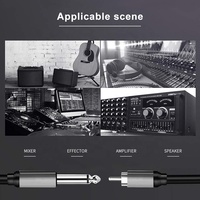 Câble audio Hifi double 6,35 mm mâle vers double RCA mâle plaqué or avec gaine en PVC et longueur personnalisée