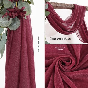 Ensemble de draperies d'arche de <span class=keywords><strong>mariage</strong></span> en mousseline 100D style européen de luxe avec perles, tissu de fond transparent personnalisable pour événements extérieurs et fêtes - Product Image 6
