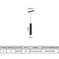 Rail en aluminium à montage magnétique DC48V Système d'éclairage intelligent Design moderne LED Track Light High CRI 90 3000K-6000K CCT Range 3 ans