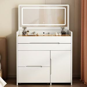 Rangement en bois moderne minimaliste Tables de commode à maquillage simples et bon marché Bureau de courtoisie <span class=keywords><strong>avec</strong></span> <span class=keywords><strong>miroir</strong></span> intelligent - Product Image 3