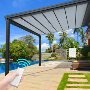 Pérgola impermeable Pérgola parasol Techo retráctil exterior Pérgola retráctil eléctrica de aluminio - Product Image 4
