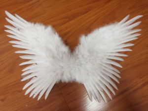 <span class=keywords><strong>Fata</strong></span> tinta con le ali di piume di carnevale fatte a mano per bambini adulti bianco angelo nero ala per feste di danza Cosplay di Halloween - Product Image 2