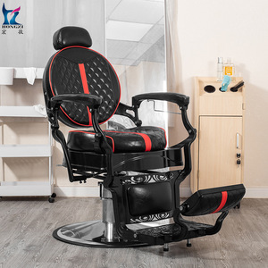 Hongzi Barber Chair Hydraulic Reclining Adjustable <b>Footrest</b> Commercial Salon Use - Product Image 4