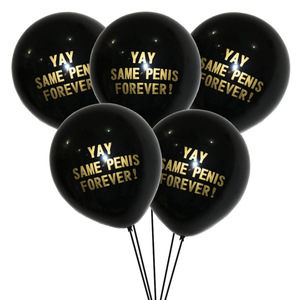 Ballon imprimé 'Same Penis Forever' de 10 pouces, en forme de pénis doré, avec message humoristique, pour douche nuptiale et enterrement de vie de jeune fille, SP444 - Product Image 5