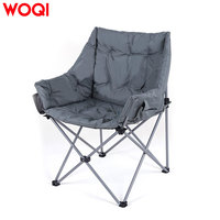 Chaise de camping pliable surdimensionnée chauffante WOQI, portable, robuste, avec appui-tête rembourré épais, logo personnalisé