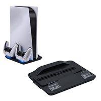 Refroidissement multifonctionnel Support Vertical Station Dock avec Chargement pour PS5 Noir pour Dualsense Contrôleur Chargeur (TP5-05102)