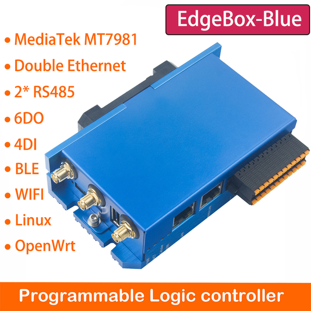 Automation Industrial PLC Controller, Edgebox RS485 4G LTE WiFi Iot Gateway Linux VPN Router Edge Programmable Controller