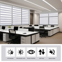 Rideau zèbre électrique intelligent personnalisé pour fenêtre, obturateur de levage semi-ombrage double couche pour intérieur d'hôtel et de bureau