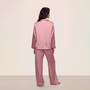 Joymay - Fabricantes de Pijamas de Satén Personalizados para Mujer, Tela Modal de Seda, Pijamas Femeninos Cómodos y de Lujo con Cuello Camisero, Conjunto de Ropa de Dormir para Mujer - Product Image 3