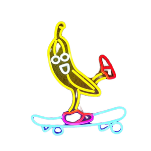 Enseigne au néon LED banane cool et glissante, panneau électronique de décoration murale d'art de <span class=keywords><strong>skateboard</strong></span> à intensité variable <span class=keywords><strong>pour</strong></span> les magasins, les fêtes et les bars - Product Image 5