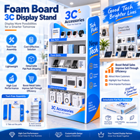 Support d'affichage modulaire réutilisable pour magasin, installation rapide, impression personnalisée, mousse PVC résistante, affichage de produits pour produits numériques