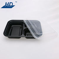 28 oz negro desechable para llevar PP envases de embalaje para microondas envases de plástico para alimentos