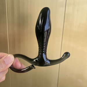 Dildo in Vetro Borosilicato Trasparente Placcato Argento Liscio Mini Cavalluccio Marino con Retro Piatto per Massaggiatore Prostatico SPOT Giocattolo Sessuale per Donne - Product Image 6