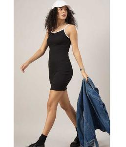 Robe midi décontractée en coton extensible, tissée, unie, teinte, style occidental, douce, confortable, pour les voyages, les fêtes, le week-end, le quotidien - Product Image 2