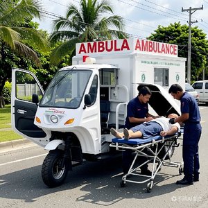 Tricycle ambulance à trois roues, carrosserie fermée, moteur 60V 1800W, 3 passagers, charge utile 400 kg, fabrication chinoise - Product Image 5