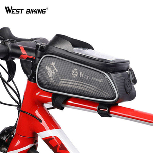 Sac de cadre avant pour vélo de route WEST BIKING, étanche, avec écran tactile sensible pour téléphone de 6 pouces, sac de tube supérieur pour vélo avec trou pour écouteurs - Product Image 3