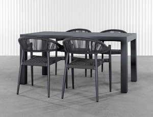 Ensemble <span class=keywords><strong>de</strong></span> meubles <span class=keywords><strong>de</strong></span> salle à manger d'extérieur <span class=keywords><strong>de</strong></span> luxe modernes, <span class=keywords><strong>table</strong></span> <span class=keywords><strong>de</strong></span> chaise <span class=keywords><strong>de</strong></span> <span class=keywords><strong>jardin</strong></span> <span class=keywords><strong>en</strong></span> corde <span class=keywords><strong>de</strong></span> teck pour patio, parcs, cours - Product Image 1
