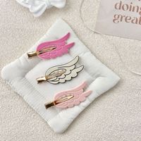 Pince à cheveux Kawaii en forme d'aile d'ange avec strass, style mignon, barrettes latérales pour frange, accessoires décoratifs quotidiens pour filles