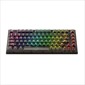 XINMENG X75 Wireless Mechanical Keyboard Bluetooth Transparent Gasket Customized RGB Hot Plug Keyboard 82keys RGB