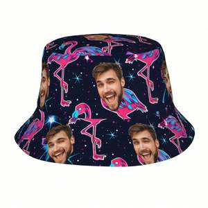 Chapeau Bob Personnalisable à Motif Dessin Animé, Design Photo Personnalisé Dessiné à la Main pour Hommes et Femmes, Idéal pour l'Été, la Plage, les Vacances, Cadeau Unique - Product Image 2