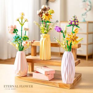Set <span class=keywords><strong>di</strong></span> elementi da costruzione romantici classici per bambini piante in vaso succulente Cactus Gypsophila giardini albero Bonsai modello <span class=keywords><strong>di</strong></span> mattoni giocattoli - Product Image 4