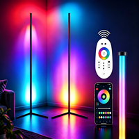 Lampadaire LED RGB Minimaliste Intelligent, Design Moderne pour Coin, Couleurs Changeantes