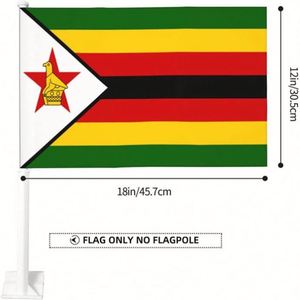 Bandera de Coche de Zimbabue, Calidad Premium, 12x18 Pulgadas, Impresión Digital en Poliéster, Doble Costura, con Asta de Plástico - Product Image 4