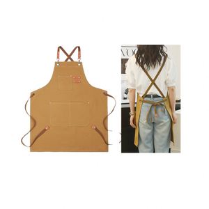 Tablier sans manches personnalisé avec logo imprimé, en toile épaisse, écologique, confortable pour la cuisine, résistant à la saleté et à l'usure - Product Image 1
