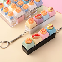Porte-clés personnalisé en résine PVC, impression 3D, forme libre, bouton de clavier anti-stress, son de clic, capuchon de touche, jouet sensoriel