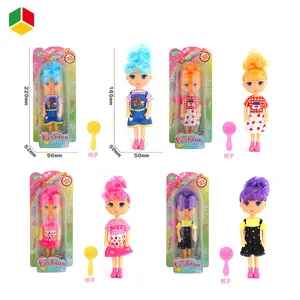 QS Toys 5 Inch Dolls Toys Movable Joint Fashion Girls Toys Lovely Mini Pocket Doll With Accessories For Age 3 to 7 Years Old