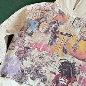 Logo personalizzato Dtg stampa grafica taglio e cucire <span class=keywords><strong>felpe</strong></span> con cappuccio 400GSM cotone <span class=keywords><strong>Street</strong></span> <span class=keywords><strong>Wear</strong></span> Cropped <span class=keywords><strong>felpe</strong></span> uomo produttore - Product Image 3