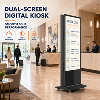 Terminal de Autoservicio Interior con Pantalla Dual 4K de 32-65 Pulgadas, Vidrio Templado de 4mm, Táctil PCAP, Ángulo Amplio de 178°, Windows I5/I7, Kiosco 24/7