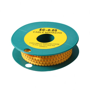Ec-0.05 ป้ายติดสายเคเบิล 0.5 ถึง 1.6 ตร.มม- 1000 ชิ้น สำหรับการระบุสายไฟ พลาสติกสีเหลือง - Product Image 1