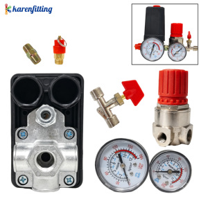 Ensemble de pressostat automatique avec manomètre et vanne de régulation pour compresseur d'air industriel général - Product Image 3