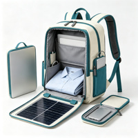 Sac à dos pour appareil photo bleu, sac de photographie avec poche organisatrice frontale, poche zippée inférieure, poche latérale, bretelles pour le voyage