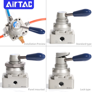AIRTAC4HV210/310/410-06/08/10/15/20L électrovanne manuelle main tourner main tirer vanne fluide électrovanne - Product Image 5