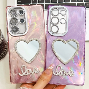 Funda de espejo de diamante de lujo para <span class=keywords><strong>Iphone</strong></span> 16E 16 15 14 Pro <span class=keywords><strong>13</strong></span> Pro Max Bling Plating IMD funda de teléfono Love Cat Protector de lente de cámara - Product Image 1