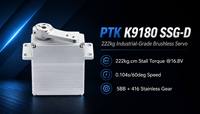 Servo Industrial Sin Escobillas PTK K9180 SSG-D 222kg con Engranaje de Acero Inoxidable 5BB 0.104s 60° CNC Aluminio 16.8V para UAV de Ala Fija