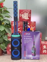 SZ-X205 2.1 Altavoz Doble de 5.25 Pulgadas + 4 Altavoces BT con LED RGB, Lámpara de Columna, 7.4V 80W, Altavoz Inalámbrico de Alta Potencia con Micrófono para Karaoke