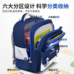 New British-style schoolbag for grades 1 to 6, lightweight and large-capacity <b>backpack</b> for <b>children</b> - Product Image 3