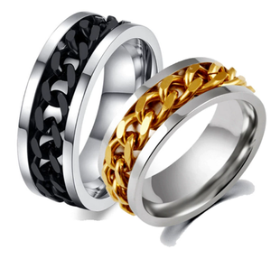 DFR04 Nuevo Anillo de Cadena de Acero Inoxidable de Moda para Hombre y Mujer, 4 Colores, Alta Calidad - Product Image 2