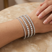 Bracelet tennis en diamant de laboratoire certifié IGI, taille ronde 7CT, quatre griffes, or massif 14K, 6,75 pouces, CVD, bijoux fins, vente en gros