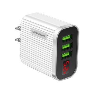 60W 3USB pantalla digital 3.1A <span class=keywords><strong>multi</strong></span> Puerto 3 puertos cargador de teléfono móvil EU US cabeza de carga de viaje al por mayor - Product Image 1