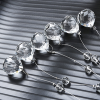 Guirlande de perles en verre cristal poli transparent, écologique et personnalisée, style antique, pour rideaux, mariages, lustres et portes