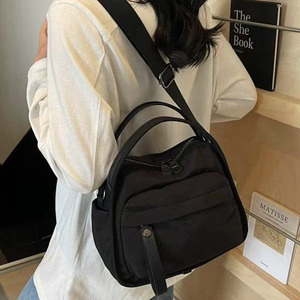 Sac à dos en toile à blocs de couleurs avec plusieurs compartiments sac à bandoulière convertible simple ou double - Product Image 2