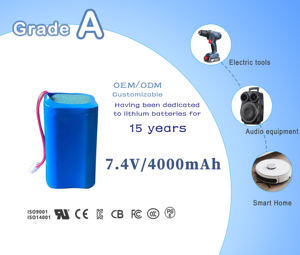 Перезаряжаемый литий-ионный аккумулятор 7.4В 4000мАч <span class=keywords><strong>18650</strong></span> 2S2P с интеллектуальной BMS и функцией выравнивания заряда, настраиваемые сборки - Product Image 1